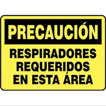 Accuform OSHA CAUTION Safety Sign RESPIRATORS SHMPPE442XL